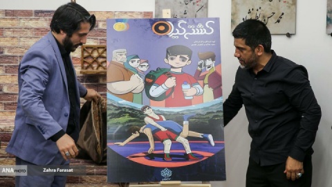 کارتون کشتی‌گیران رقیب فوتبالیست‌ها