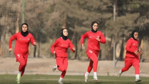 برگزاری تمرین تیم بانوان پرسپولیس در ورزشگاه آزادی