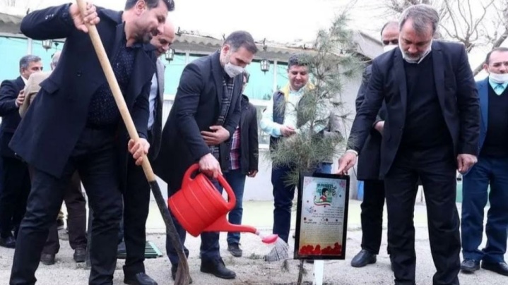 درختکاری جامعه ورزش به یاد رهبر شهید در کمیته ملی المپیک