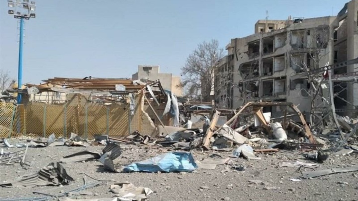 تخریب کامل مجموعه ورزشی شهید پناهی در پی حمله آمریکایی - صهیونیستی