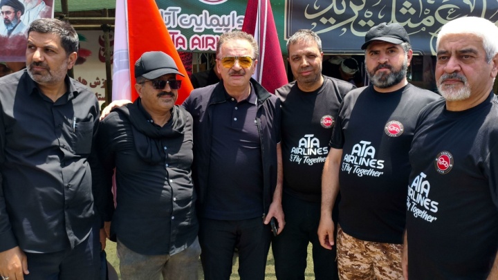 حضور مالک و مدیران تراکتور و آتا در موکب پذیرایی مراسم وداع با رهبر شهید انقلاب
